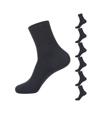Fibye Thickened Bamboo Diabetic Socks for Men & Women Non-Binding Extreme Wide Socks for Swollen Feet Medium Black