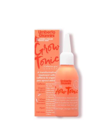 Umberto Giannini Grow Tonic - Vegan & Cruelty Free Hair Growth Treatment - Unique Gro-Complex with Caffeine Reduces Hair Loss within Two Weeks - Bio-active Natural Ingredients - 75 ml 75 ml (Pack of 1) - Buy Online on GoSupps.com