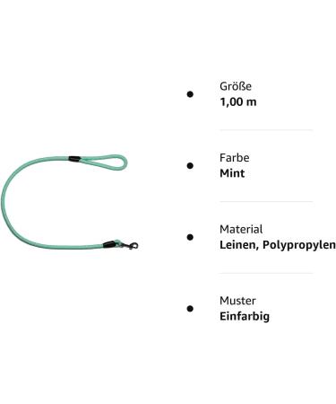 Basic 10mm Rope Dog Leash with Hand Loop - 27 Colors 7 Lengths (1.00 m Mint) | International Shipping Available - Buy Online on GoSupps.com