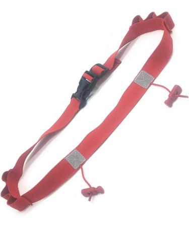 Running Number Belt with Elastic Gel Loop & Reflective Strip | Start Number Belts for Runners Cyclists & Triathletes - Blue - Buy Online on GoSupps.com