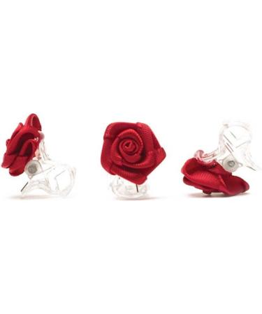 Buy 10 Burgundy Red Rose Hair Clips | Bridal Hair Accessories | Bordeaux Red Hair Clip Set | Perfect for Weddings & Special Occasions - Buy Online on GoSupps.com