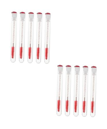 POPETPOP 20 pcs Diamond mascara brush clear mascara lash spoolie Makeup Eyelash Applicator eye shadow Miss 11.3x1.1cmx2pcs Orange Redx2pcs