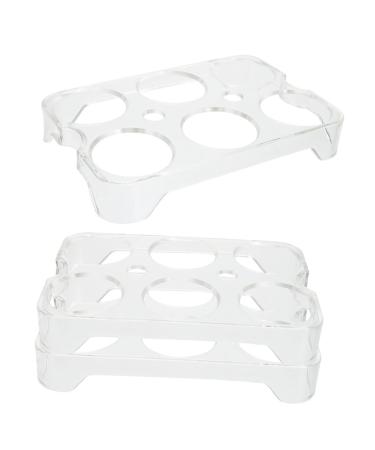 Hohopeti 3pcs Egg Storage Box Eggs Refrigerator Egg Storage Racks Plastic Egg Racks Egg Holder Tray Household