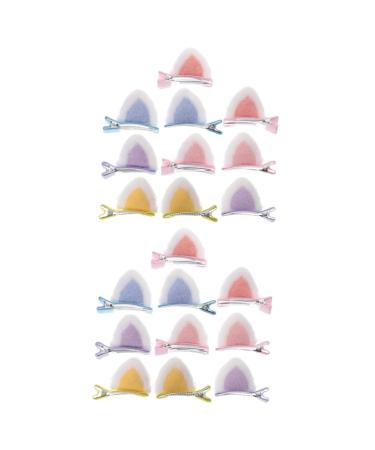 minkissy 10 Pairs Children's Hairpin Cosplay Hair Clips Hair Stuff for Girls Kawaii Ears Hair Clip Kids Hair Accessories Plush Cat Ear Hairpins Stainless Steel Girl Child Kitten Animal
