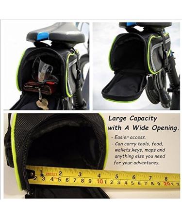 Ryhpez Bike Saddle Bag - Green | Waterproof Seat Pouch with Reflective Stripes - Buy Online on GoSupps.com