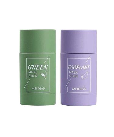 Guillala 2 Stk Green Tea Purifying Clay Stick Mask Face Mask Stick Deep Cleansing Oil Control Anti-Akne-Mask Fine Solid Mask Green Tea Blackening Remernal Mask Shrinking Pores