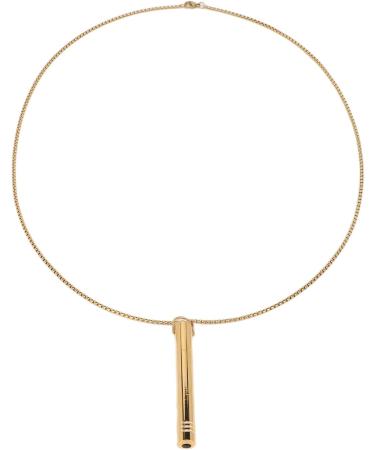 Mindful Breathing Necklace Prevent Skin Fading Reduce Anxiety Relieve Stress Increase Lung Volume For Men For Daily Wear (Gold Color) - Buy Online on GoSupps.com