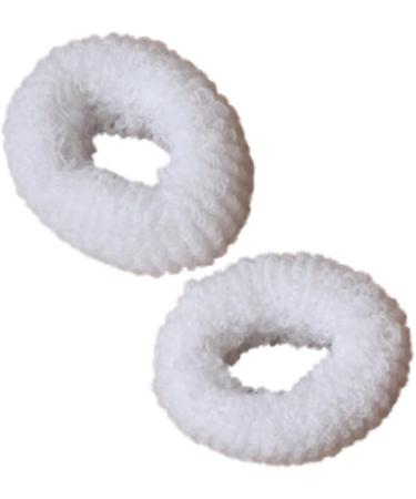 Pritties Accessories Pair of Large White Soft Hair Ponios Donuts Bobbles Bands - Buy Online on GoSupps.com