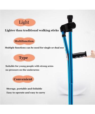 Forearm Crutches Folding Crutches for Adults Ergonomic Crutches for Walking 10 Stops Height Adjustable Non Skid Rubber Tips Unisex (1 Pcs) (1 Pcs) Selfless dedication - Buy Online on GoSupps.com