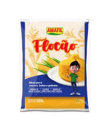 Generic Flocao Premium Amafil | Flocked Corn Flour | Farinha de Milho Flocada | Harina de Maiz Flocada | Premium 500gr | Cakes Cuscuz Polenta GMO Free - Buy Online on GoSupps.com