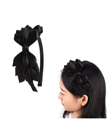 Bow Headbands for Women Girls Santin Headband No Damaging Bow Hair Band Black Headband Retro Hair Accessories for Women Girls