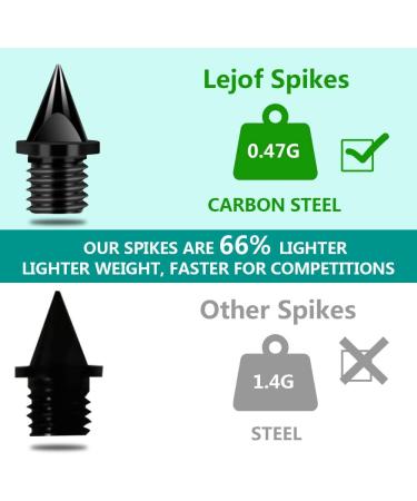 Lejof Carbon Steel Track Spikes 56 Pcs - 1/4 Inch, 0.45 Grams - Black/Silver - Buy Online on GoSupps.com