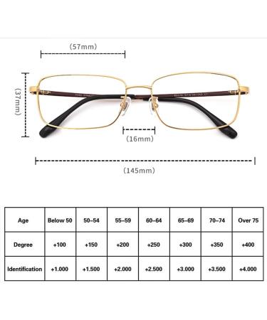 Men's Pure Titanium Glasses - Anti-Blue Light HD Readers Retro Business Frames Dioptria +1.0 to +3.0 - Stylish & Protective - Buy Online on GoSupps.com