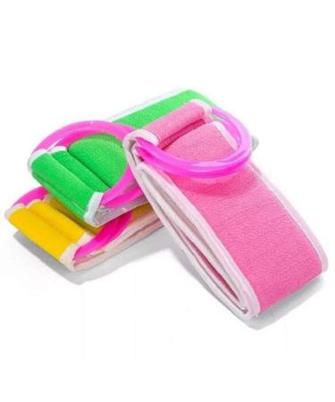 sontakukou Thicken Exfoliating Shower Back Scrubber Towel Body Sponge Scratcher Strap Back Scrubber Strap for Shower Random Color (2 PCS)