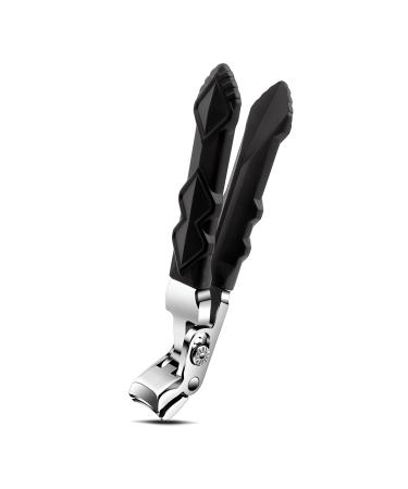 Marycarrie Angled Head Nail Clippers with Catcher for Men & Women - Professional Acrylic Toe Nail Clippers for Thick Toenails Heavy Duty Nail Cutter Ergonomic Design & Anti-Splash for Seniors