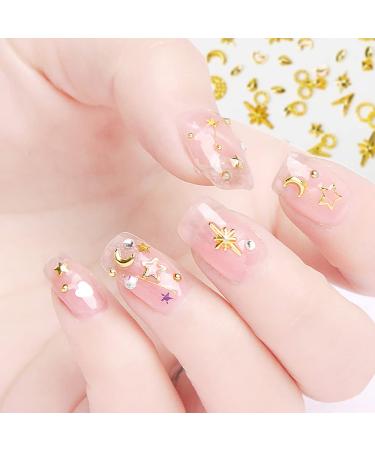 Nail Art Rivets Star Moon Studs Gold Silver Charms Accessories Z208 - Buy Online on GoSupps.com
