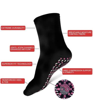 Tourmaline Slimming Health Socks - Self-Heating & Massage - Weight Loss Support (Black 3 Pairs) | International Shipping - Buy Online on GoSupps.com