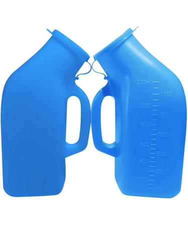 Men's Urinals 2 Pack - 1200ml Portable Urine Collection for Hospital, Incontinence, Elderly - Travel Bottle, Blue - Buy Online on GoSupps.com