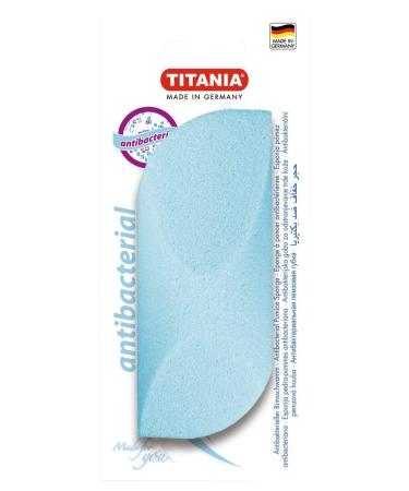 Titania Pumice Sponge Handy Moulded Antibacterial on Skin Card Blue pack of 1 21 g