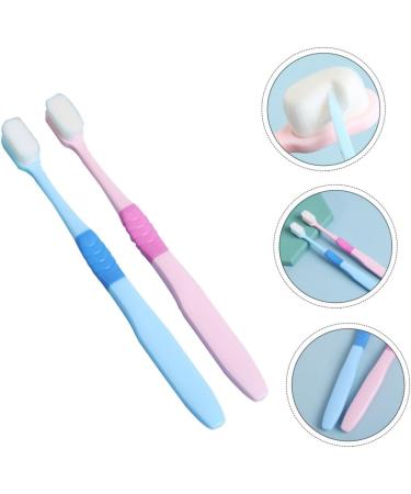 Minkissy 2 Pack Portable Toothbrush for Kids & Adults - Pink & Blue - Safe & Convenient Oral Care - Buy Online on GoSupps.com
