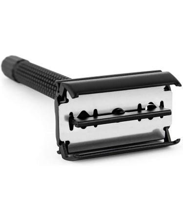Guardenza Double-Edge Safety Razor Butterfly | Classic Matt Black Barber Razor with Blades | Premium Shaving Experience - Buy Online on GoSupps.com
