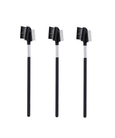 Double-Sided Eyebrow Brush 2-in-1 Multifunction Eyebrow Eyelash Shaper Eyelash Comb for Separating Lashes Eliminating Mascara Clumps and Grooming and Shaping Brows 3PCS