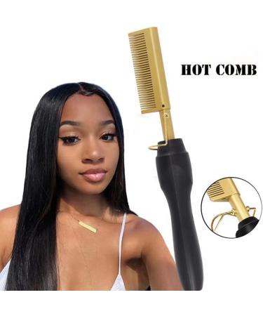 Professional Hot Comb Straightener for Black Hair & Wigs - Adjustable Temperature Fast Heating Ceramic Electric Comb - Buy Online on GoSupps.com