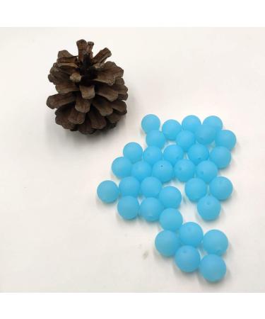 50pcs Transparent Blue Silicone Round Beads - 15mm Sensory Pearl Bead Bulk for Mom Necklace DIY Jewelry Making - Buy Online on GoSupps.com