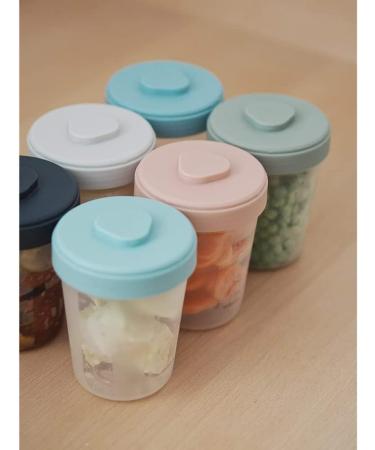 Beaba 12 Storage Pots & 2 Silicone Spoons Set Eucalyptus 100% Airtight | Interlocking Stackable | Freezable | Breast Milk | 2x90ml +4x150ml +6x250ml - Buy Online on GoSupps.com