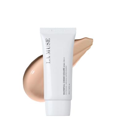 LA MUSE Waterfull Cr me Solare 1.69 fl oz - Natural Tone-Up & Hydrating Glow | Non-Greasy Formula for All Skin Tones | Moisturizes and Protects Skin with a Dewy Radiant Finish for a Fresh Look