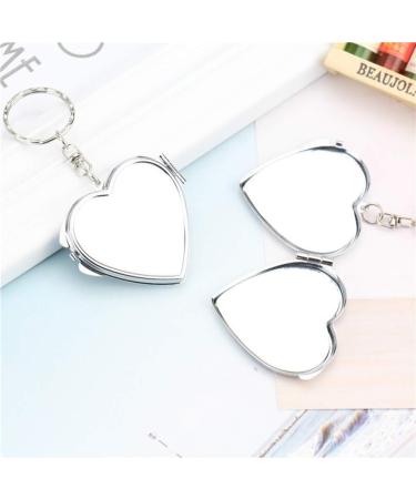 NUOBESTY Love Key-Chain Heart Shaped Compact Travel Pocket Mirror - Makeup Mirror Keychain for Women - Buy Online on GoSupps.com