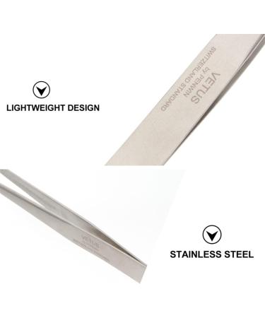 Ultechnovo 2-in-1 Stamp Tweezers | Hair Removal & Jewelry Tool | Antistatic Stainless Steel | Precision Eyebrow & Lab Use - 12x1cm Silver - Buy Online on GoSupps.com