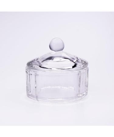 JND Professional Acrylic Liquid Monomer Dappen Dish + Lid Glass Crystal Bowl Nail Art Powder Cup (12 Sided)