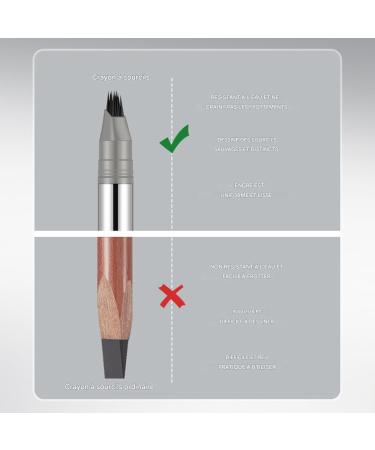  BommFu Liquid Eyebrow Pen Multi-Tipped Liquid Eyebrow Pencil | Anti-Slip Pen Natural Hair Effect Long-Lasting Sweat-Resistant - Buy Online on GoSupps.com