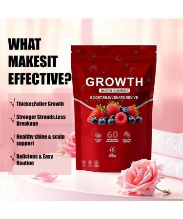 BDQBDQ Lumin Hair Growth Gummies Infused with Biotin Vitamins and Botanical Extracts to Support Healthy Hair Growth and Strength Skin and Nail Care Non-GMO 60 Gummies (1pcs) - Buy Online on GoSupps.com