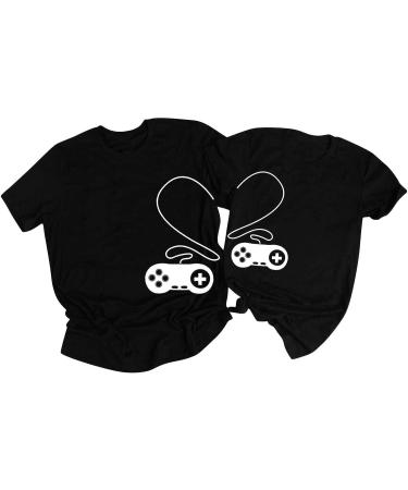 Valentine's Day Mr and Mrs Heart Print Shirts - Couple's Anniversary Gift Set | Women's Large - Black - Buy Online on GoSupps.com