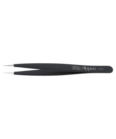 Nipple Solingen 729 Tweezers - Narrow Fine Tip Rustproof Stainless Steel 9.5 cm for Precise Eyebrow & Hair Removal - Black Pinchette Spitz - Buy Online on GoSupps.com