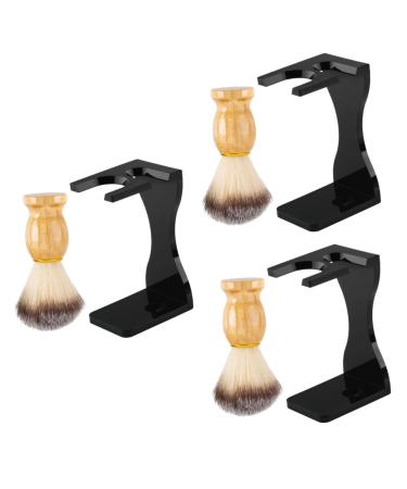 Frcolor 3 sets Razor Set Razor Syanizer Razor Shell Friseur Razor brush Staub brush for the face razor brush made of acrylic Bartbier Barber the face hair clip man wood