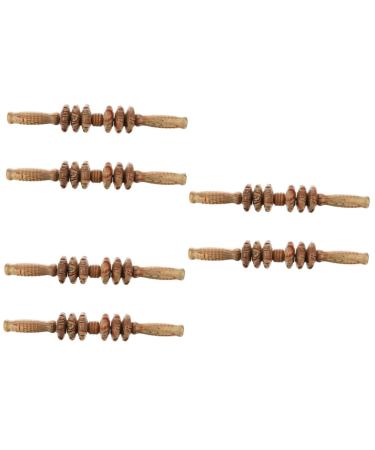Minkissy 6 pieces of six-wheel massager back roller trigger scooter stick scooter massage device body massager hand tools hand massager abdominal massage device wood massage dab