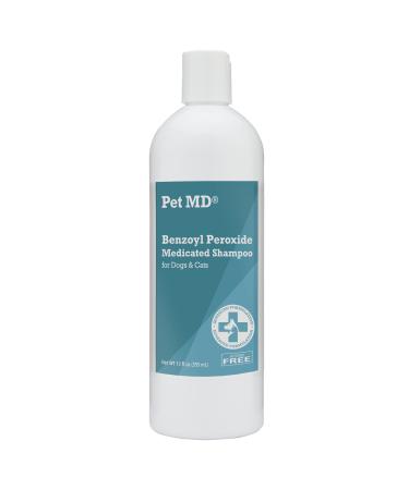 Pet MD - Benzoyl Peroxide Medicated Shampoo for Dogs and Cats - Effective for Skin Conditions, Dandruff, Itch Relief, Acne and Folliculitis - Citrus Scent - 12 oz