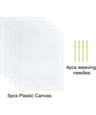Pllieay 5 Pieces 7 Count Plastic Mesh Canvas Sheets for Embroidery