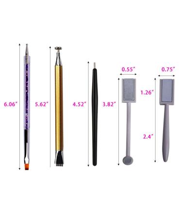 Nail Magnet Stick Set - 5 Piece Double Head Floral Design Magnet Pen & Strong Pencil for DIY 3D Cat Eye & Gel Nail Art Accessories - Buy Online on GoSupps.com