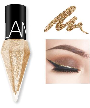Shimmer Champagne Gold Liquid Glitter Eyeliner Kit - Waterproof Diamond-Shape Pigment for Colorful Eye Makeup | Quick Dry | Beauty Cosmetics for Women - Buy Online on GoSupps.com