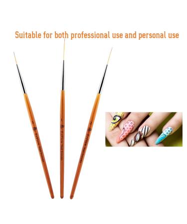 Nail Liner Brush Set - 3 Pieces Nail Art Drawing Tools for Fine Details Patterns & Flowers - International Shipping Available - Buy Online on GoSupps.com