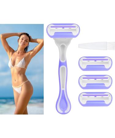 Lophe Razor for Women - Purple Smooth Razor Blades & 4 Replacement Blades - Perfect Gift for Her - Buy Online on GoSupps.com