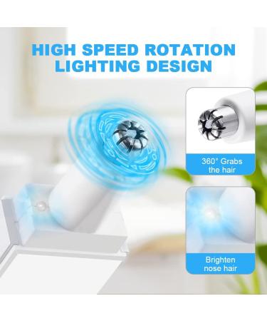 Acwoo Professional Nose Hair Trimmer for Men - Painless Ear & Nose Hair Remover with LED Light - Battery Operated (White) - Buy Online on GoSupps.com