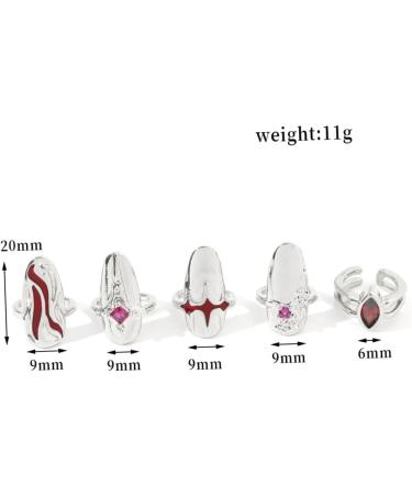 Amosfun 3 Sets Nail Ring Finger Tip Women Ring Ring for Women Rings for Women Jewels for Nails Nail Decor Women's Band Rings Women s Suits Red Decor Zinc Alloy Miss Girl Jewelry White - Buy Online on GoSupps.com