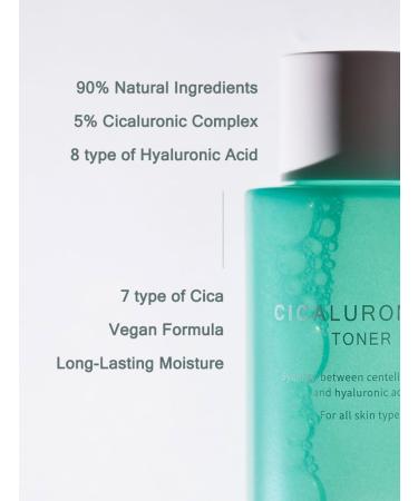 MIZON Cicaluronic Toner - Hyaluronic Acid & Centella Asiatica Vegan 90% Natural Wrinkle Care Long Lasting Hydration (150ml) - International Shipping - Buy Online on GoSupps.com