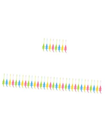 CLISPEED 40 Pcs Small Crocodile Toothbrush Massage Tools Manual Detergent PP Child