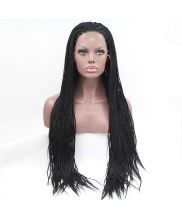 SHIYID Color Synthetic Braided Lace Front Wigs For Women Heat Resistant Fiber Hair Wigs Premium Braid Wig 18inch